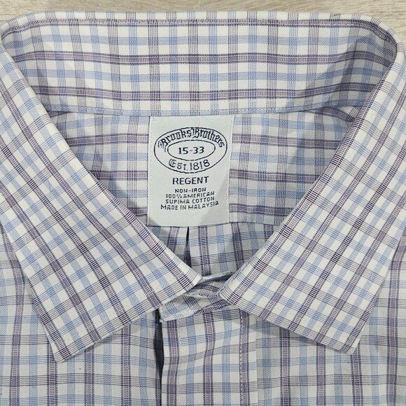 Brooks Brothers Regent Supima Cotton Check Shirt 15-33 - Picture 3 of 5